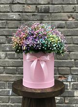 Цветочная композиция из Гипсофила и Розы в шляпной коробке #REPLACE_PRED# Жуков