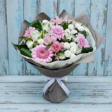 Букет цветов из:  Герберы, Альстромерии и Хризантемы в Жуков