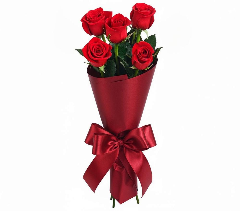 Букет 5 Красных роз Эдлесс Лав в Жуков