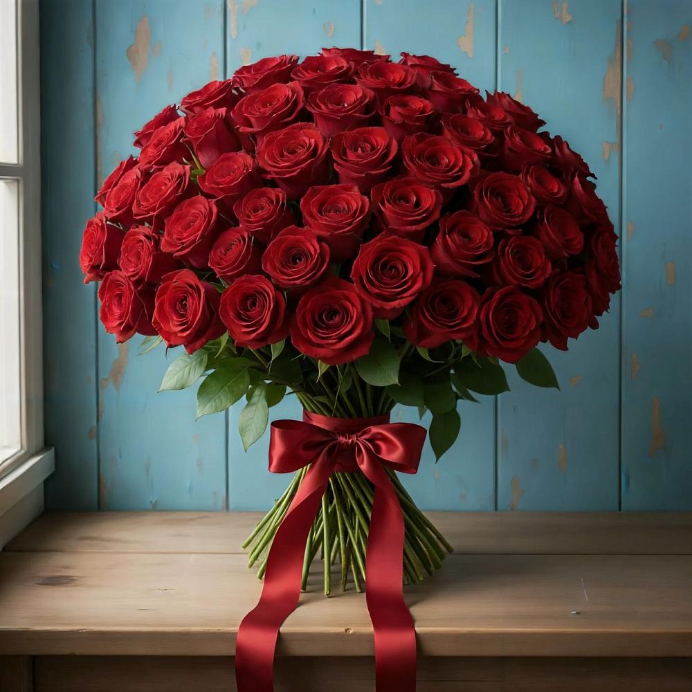 Букет Красные розы Блэк Меджик в Жуков