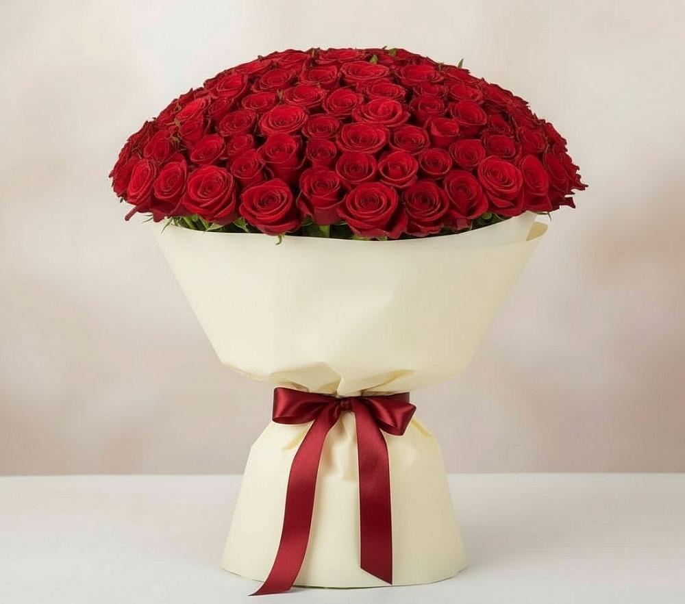 Букет 101 Красная роза Милано в Жуков