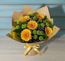 Букет цветов из:  Герберы и Хризантемы в Жуков