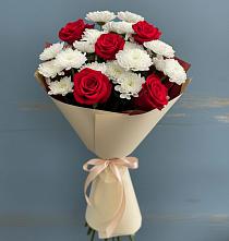 Букет цветов из:  Розы и Хризантемы в Жуков