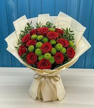 Букет цветов из:  Розы и Хризантемы в Жуков