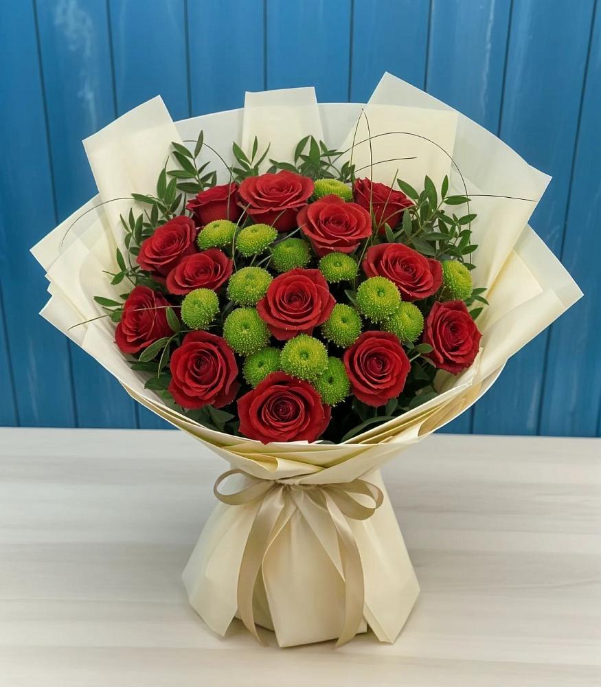 Букет цветов из: Розы и Хризантемы в Жуков