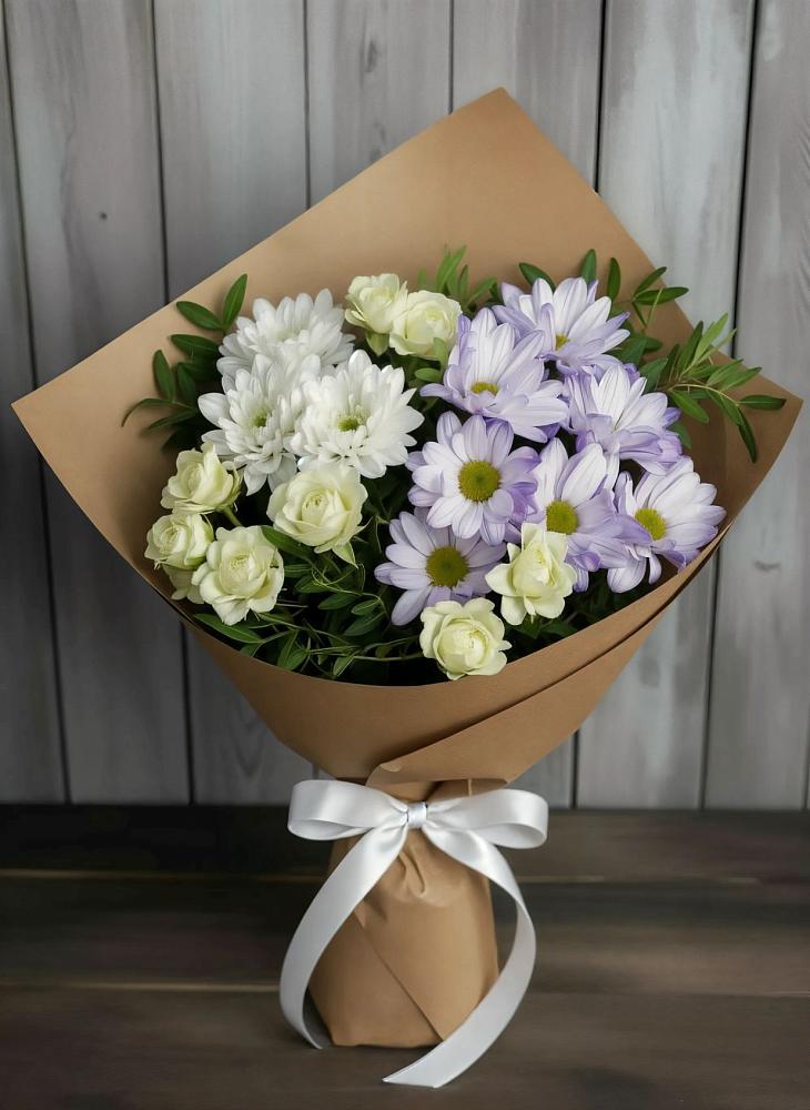 Букет цветов из: Хризантемы и Розы в Жуков